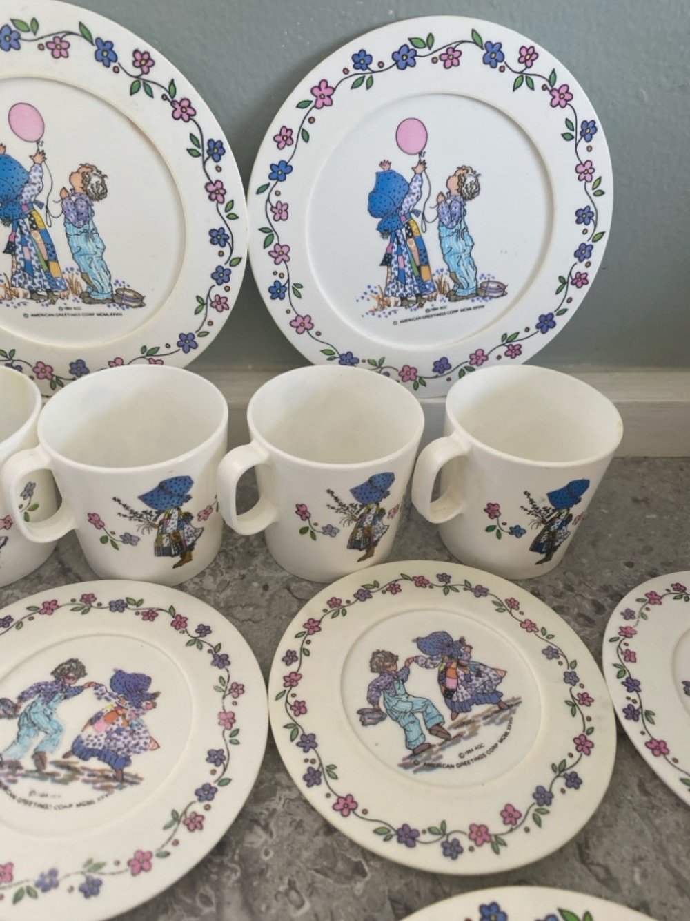 Holly Hobbie Blue & White plastic Tea Set - Picture 4 of 15